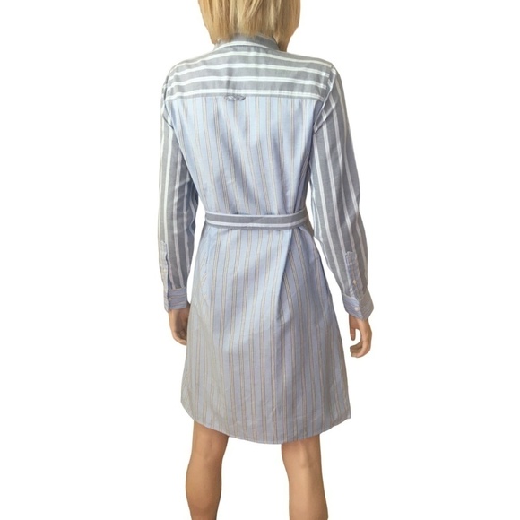 Brooks Brothers Shirt Dress Full Button Front Classic Stripe with Pockets & Belt - Picture 8 of 15